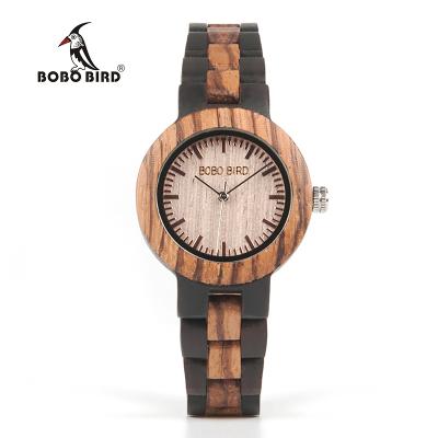 China Trendy Chronograph 2020 Products BOBO BIRD Design Original Zebrawood Wooden Women Watch With Gift Box Package for sale