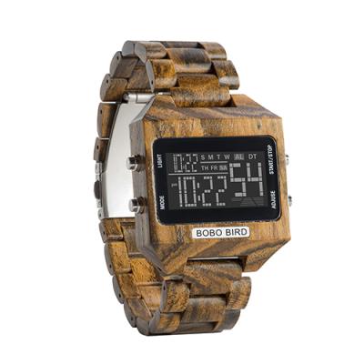 China BOBO BIRD Non-Specific Wooden Watch Wrist For Men's Top Brand Wooden Watch Factory Custom LED Digital Wood Watch for sale