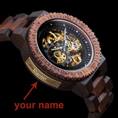 China 2021 BOBO BIRD Luxury Automatic Wooden Winder Winder Water Resistant Mechanical Watches Mens Wrist Watches for sale