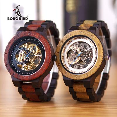 China BOBO BIRD Big Dial Oversized Automatic Mechanical Watches Water Resistant Luxury Wood Watch With Custom Logo for sale