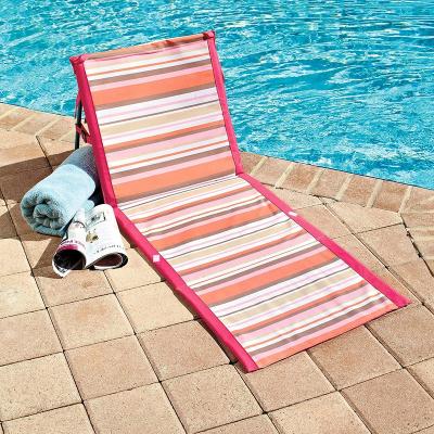 China Customized Oxford Easy-carry Outdoor Portable Beach Mat Lounge Folding Chair with Backpack Back Beach Mat Sunbed for sale