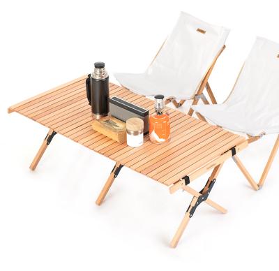 China Solid Wood Beech Roll Table and Patio Outdoor Furniture Easy Carry Set of 2 Folding Chairs Sets Clearance for sale