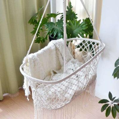 China Breathable Baby Halo Indoor Swing Crib Bassinet Macrame Hanging Infant Cradle for sale