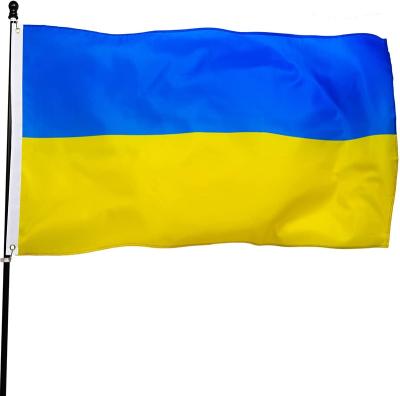 China Outdoor Advertising Display Ukraine Flag 3ftx5ft Ukrainian National Flags Polyester With 3x5 Foot Brass Grommets Flag for sale