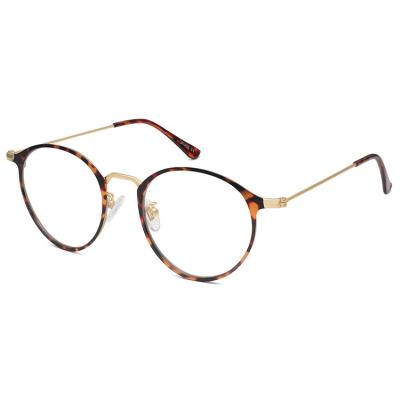 China Retro Round Slim Metal Frame Around Optical Glasses Blue Light Blocking Eyewear Reduce Eyesight Symptoms for sale