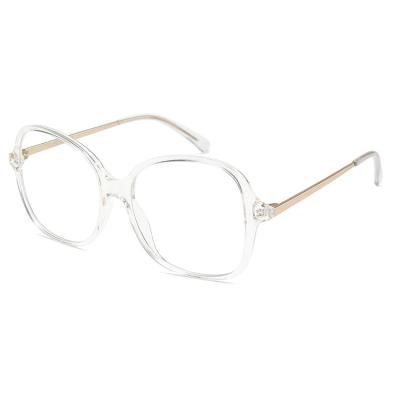 China Oversized Square Square Computer Glasses Retro Frame Women Vintage TR90 Anti Ray Clear Lens Glasses Blue for sale