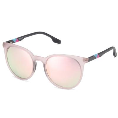 China Environmental Protection Material TR90 Round Frame Mirror Coated Lens Sports Oversized Round Sunglasses Women for sale