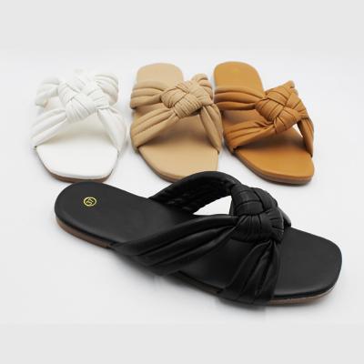 China 2022 Summer Solid Color Slippers Summer Casual Sandal Fashion Trend Design Hot Design Ladies Slippers For Women for sale