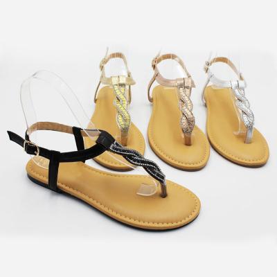 China Fashion Trend Sandalias Factory Price Roman Flat Heel Shoes Adult Unique Sweet Roman Sandals For Women for sale