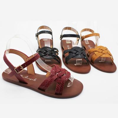 China Fashion trend peep toe red mulberry sandals ladies fashion simple style summer shoes fail sandals for women flat sandals for sale