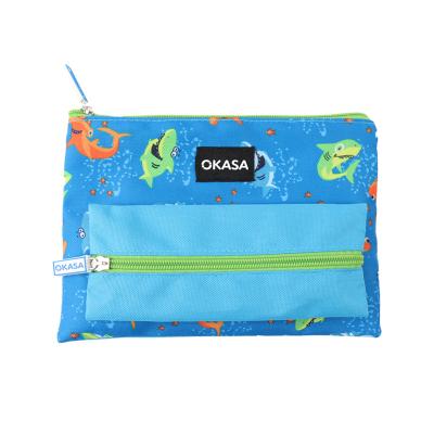 China Fashionable Environmental Friendly Ultra Thin Material Layer Zipper Multi Pocket For Boys And Girls School Stationery Bag Pencil Bag for sale