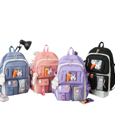 China Other factory customized minimum MOQ cute girl style laminated space primary school high school bag pen bag handbag set for sale