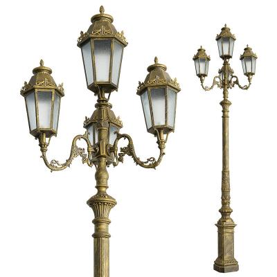 China ROAD Vintage golden Aluminum Led Globe antique pole european lighting for sale