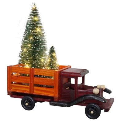 China 20L copper wire string light with decorative pine tree tower and Christmas car for sale