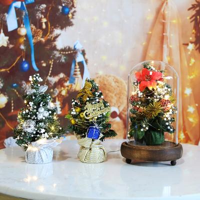 China New product christmas tree lights in glass dome Xmas tree lights snow globe for home christmas decorations or kid gifts for sale