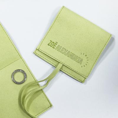 China Green Microfiber Suede Jewelry Pouch Custom Jewelry Pouch for sale