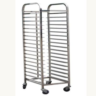 China Home Stainless Steel 15 Layers 30 Pans Bread Tray Rack Trolley Sheet Pan Stand Bread Cart Bakery Baking Cooling Cart with Wheels for sale