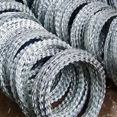 China Concertina Protective Mesh Leadwalking Diameter 500mm Razor Barbed Wire for sale