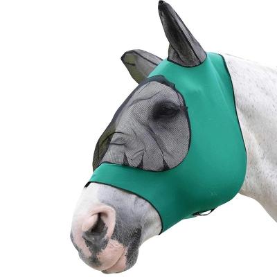 China Flexible SHINE YA Stretch Horse Face Protector Horse Fly Mask Nylon Free Size for sale