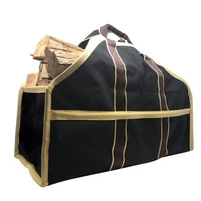 China Large Canvas Log Tote Bag Firewood Log Carrier for sale