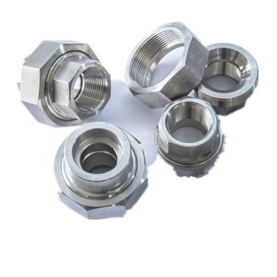 China Factory fitting stainless steel male& stainless steel female pipe union SS304/316 NPT threaded socket weld union connector hex union for sale