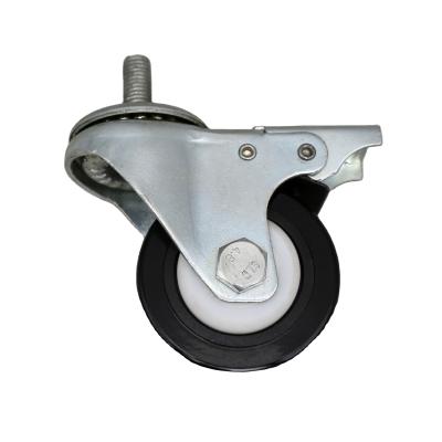 China Light Duty SS 65 Mm 2.5 Inch Threaded Stem Caster Wheel Mini Size For Supermarket Racks for sale