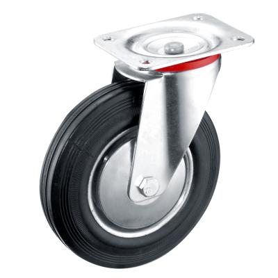 China Other SS Heavy Duty Rubber Caster Wheel With Dust Cover 80 100 125 160 200mm Options for sale