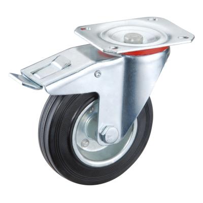 China Other Heavy Duty Industrial SS Rubber On Steel Caster Wheel 80 100 125 160 200mm Options for sale