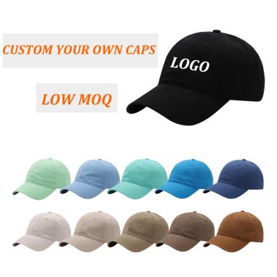 China COMMON Wholesale Unisex Unstructured Distressed WD-A05 Dad Covers Cotton Dad Hats Yiwu Custom Hats for sale