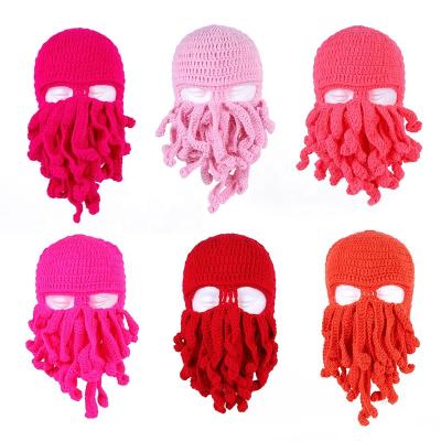 China Wholesale Unisex Bread Beanie Ski Mask Octopus Knitted Hat Windproof Crochet Halloween Balaclava Party Mask WD-A204 Cosplay for sale