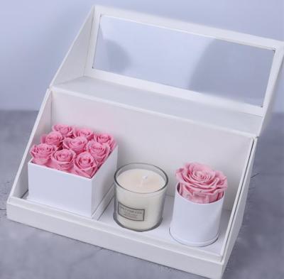 China Designs 2021Wedding Decorations New Products From China Scented Candles With Box Eternal Preserved Roses for sale