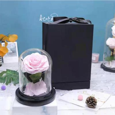 China 2022 Yunnan Most Popular Preserved Flowers Glass Dome Eternal Roses Prince Birthday Valentine's Day Gifts Mini Eternal Roses In Glass Dome Gift Box for sale