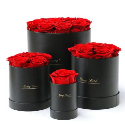 China New Style Natural Touch Wholesale Preserved Roses Eternal Flower Natual Fresh Rose Round Box Preserved Rose In Box for sale