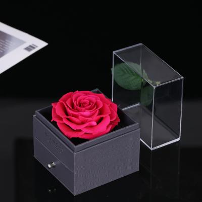 China Natural Beauty Jewelry Gift Box Real Touch Preserved Eternity Forever Rose Birthday Mother's Day Gift for sale