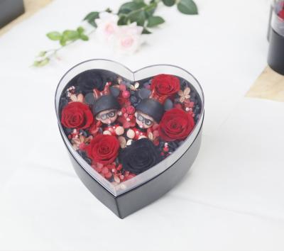 China Wholesale High Quality Heart Shaped Acrylic Gift Box Forever Rose Touch From China Natural Factory for sale