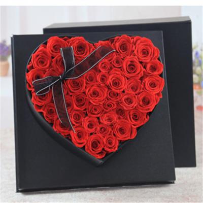 China Wholesale Natural Touch Preserved Rose Heart Shape With Gift Box Natural Handmade Eternal Rose Flower For Gift for sale