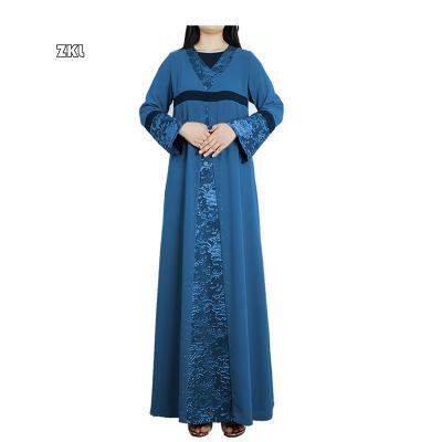 China 2021 Hot Sale Daily Casual Formal Jacquard Women's Islamic Long Dress India Quilting Islamic Dress Muslim Long Dress for sale