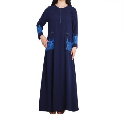 China 2021 Popular Embroidered Muslim Long Dress Muslim Women's Long Dress Daily Casual Formal Long Dress for sale