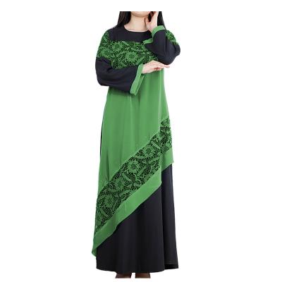 China 2021 Islamic Long Dress Two-Layer Dubai Lace Alnoor Islamic Muslim Long Dress Hot Sale Formal Casual Daily Long Dress For Women for sale