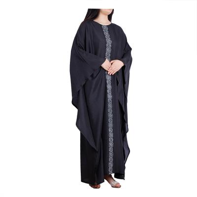 China 2021 modern casual muslim women comfortable cotton and lace burqa arabic long dress for women for sale