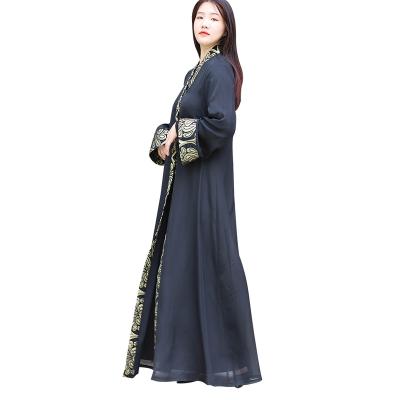 China Dubai Arab Women's Long Cardigan Robe Middle East Kimono Clothing Prayer Long Robe Luxury Islamic Muslim Robe for sale