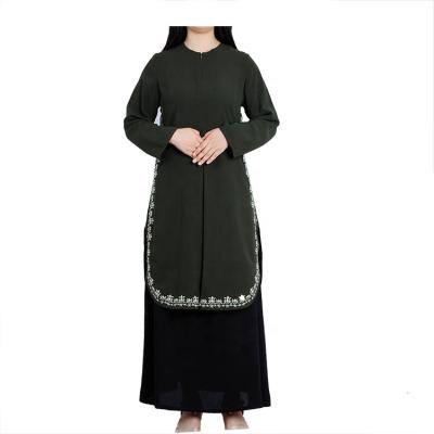 China Hot Selling Muslim Traditional Abayas Formal Casual Daily Dubai Women One-Line Skirt Suit Embroidery Dress For Office Women Clothing for sale