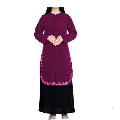 China Hot-selling Muslim Traditional Embroidered A-line Skirt Suit Formal Daily Casual Middle East Islamic Clothing For Office Women Dress for sale