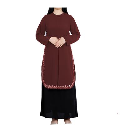 China Hot-selling Formal Casual Daily Clothing Embroidery Muslim Traditional Abaya Dresses One-Line Skirt Suit For Office Women Clothing for sale