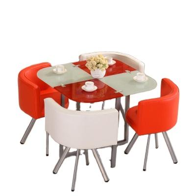 China Simple Small Square Round Table Milk Tea Coffee Shop Leisure Table And Chair Combination for sale