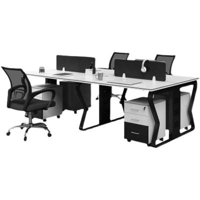 China Hot sale combination modern staff Office desk and chair employee computer desk with drawer for sale