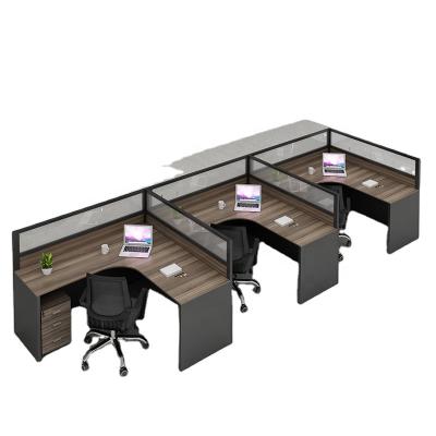 China low price Custom computer workstation modern wood staff office desk and chair for sale