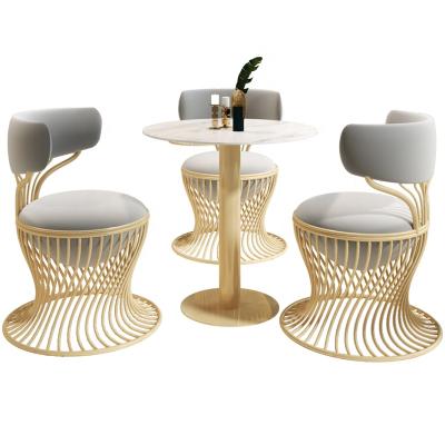 China Office Negotiation Leisure desk and Chair Cafe Restaurant Reception Round Dining Table Manicure Chair for sale