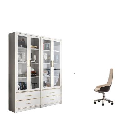 China Office filing cabinet with glass door boss office display cabinet combination modern data storage bookcase for sale