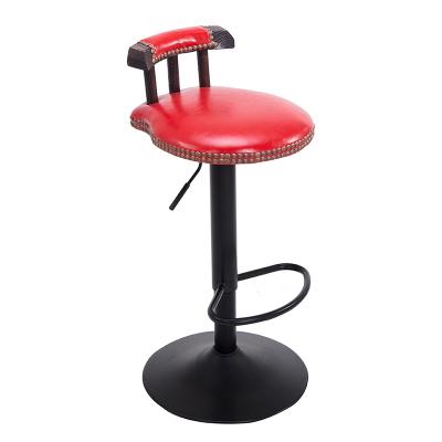 China cheap American Bar Stool Retro Solid Wood Bar Chair Home High chair swivel Lift Back Bar stool for sale